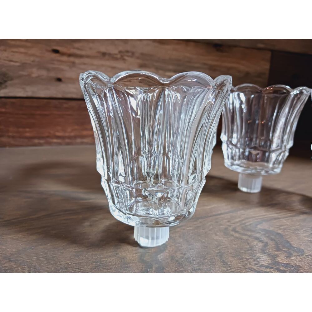 Set 4 Homco Scalloped Tulip Retro Vintage Peg Cup Votives Sconce Candle Holders - Picture 2 of 8